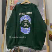 [ ẢNH THẬT ] ÁO SWEATER NỈ PACKER BAKER XANH RÊU FORM RỘNG OVERSIZE (ẢNH THẬT SHOP CHỤP)